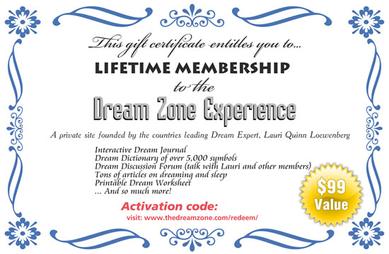 the dream zone dream shop lifetime membership certificate