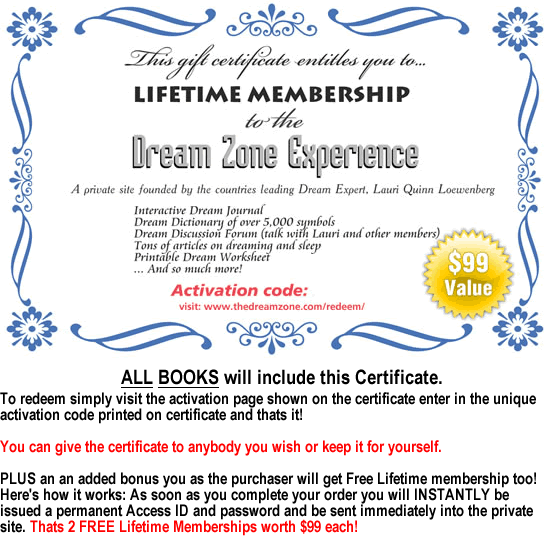 the dream zone dream shop lifetime membership certificate
